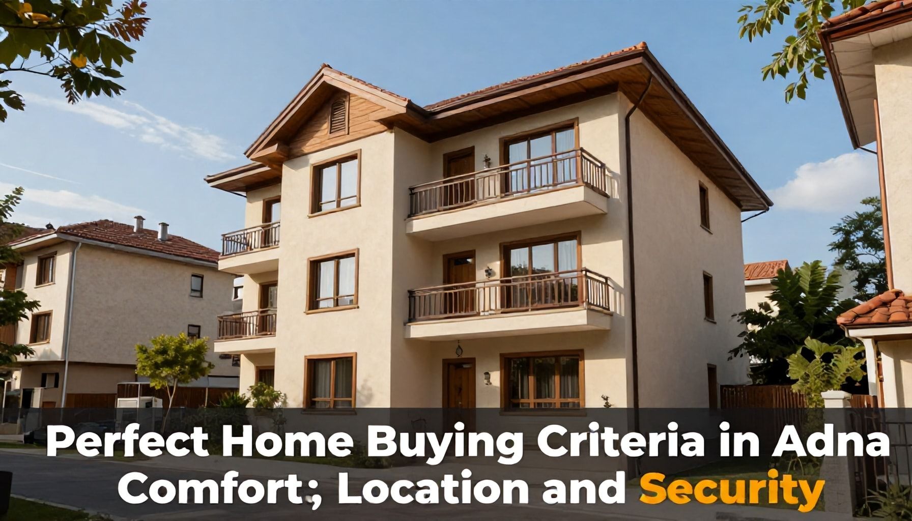 Adana'da Mükemmel Ev Satın Almak İçin 3 Ana Kriter: Konfor, Konum ve Güvenlik*