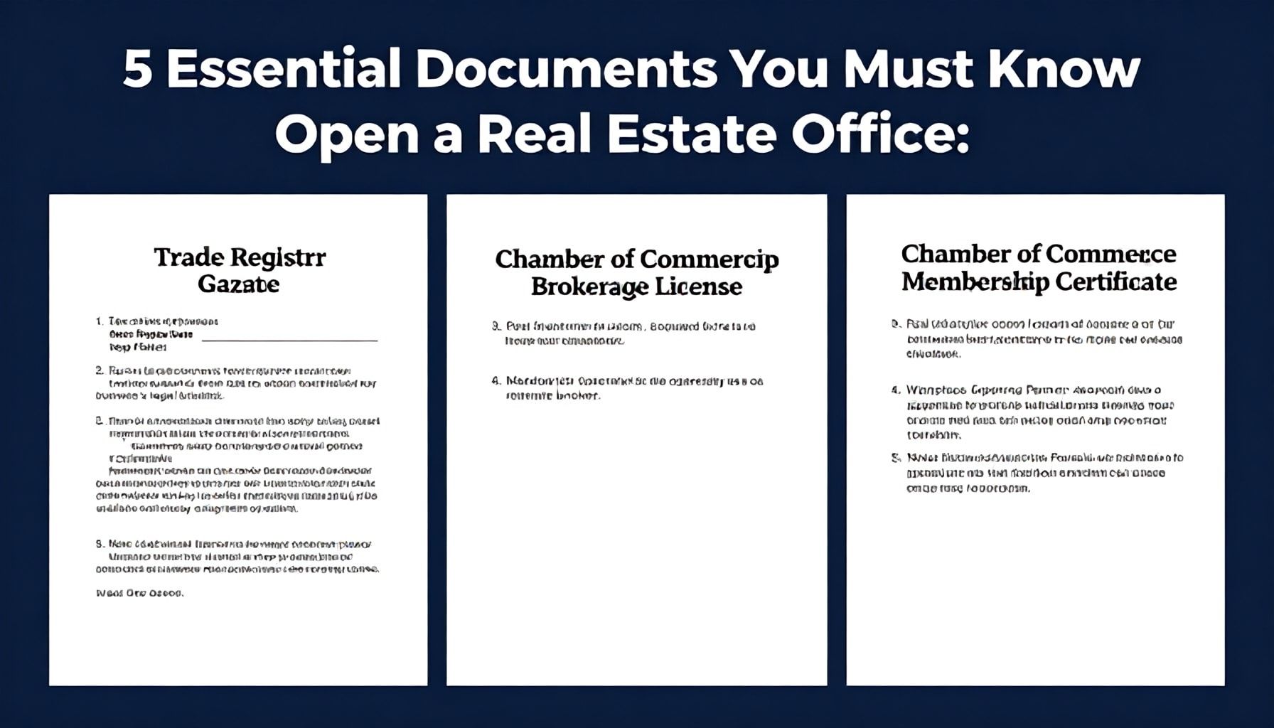 Emlak Ofisi Açmak İçin Mutlaka Bilmeniz Gereken 5 Temel Belge*