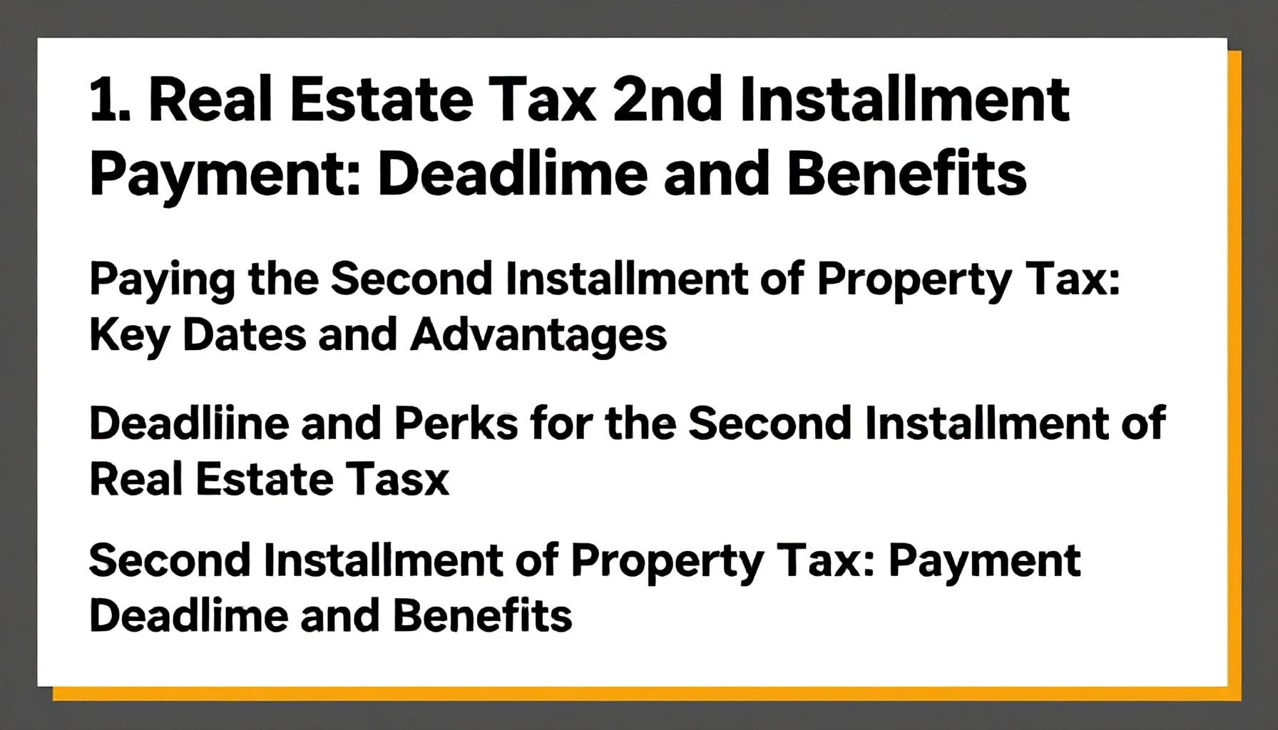 Emlak Vergisi 2. Taksit Ödemesi: Son Tarih ve Avantajları" için 5 farklı başlık formatı:*