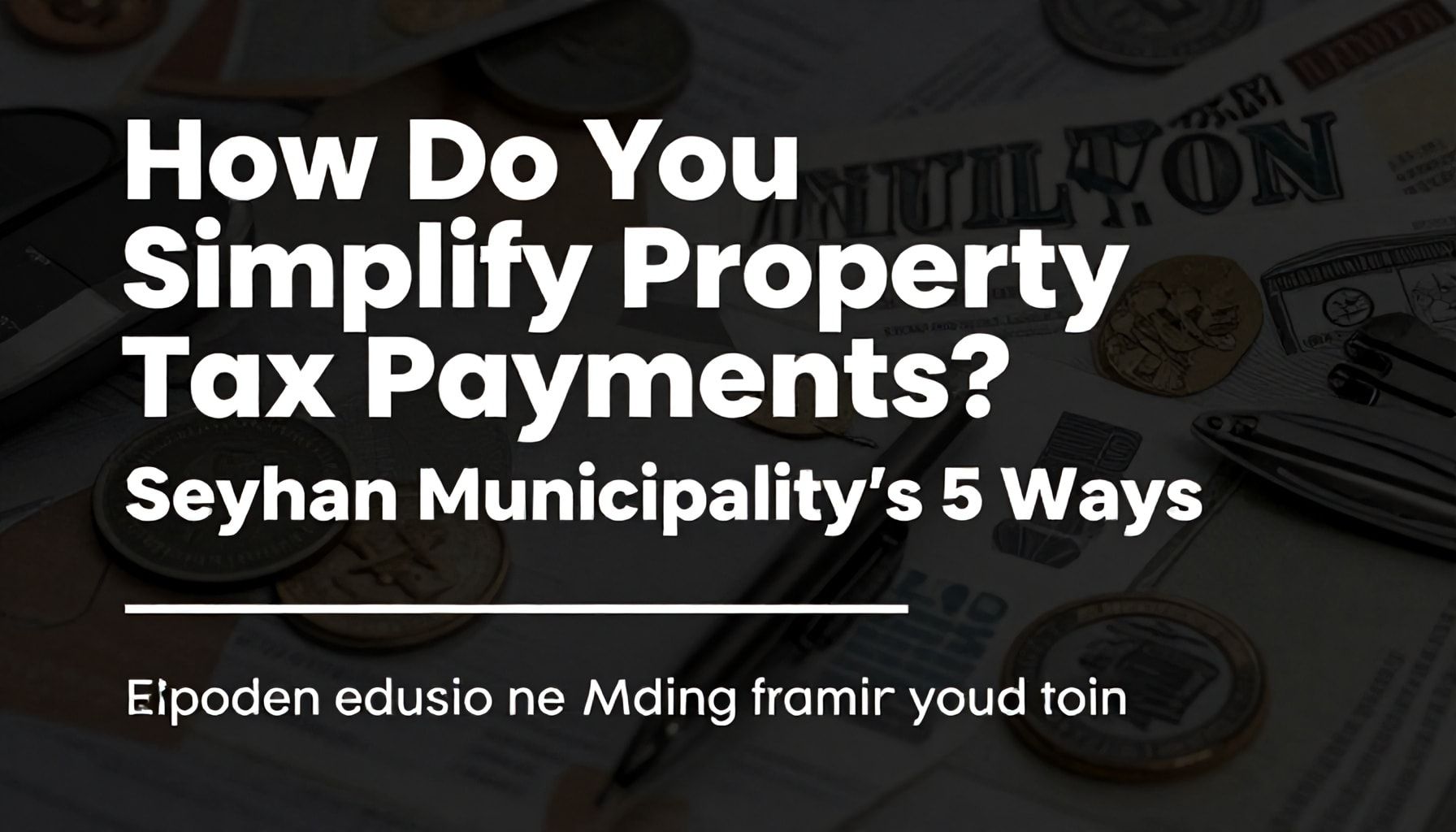 Emlak Vergisi Ödemelerini Nasıl Kolaylaştırırsınız? Seyhan Belediyesi'nin 5 Yolu*