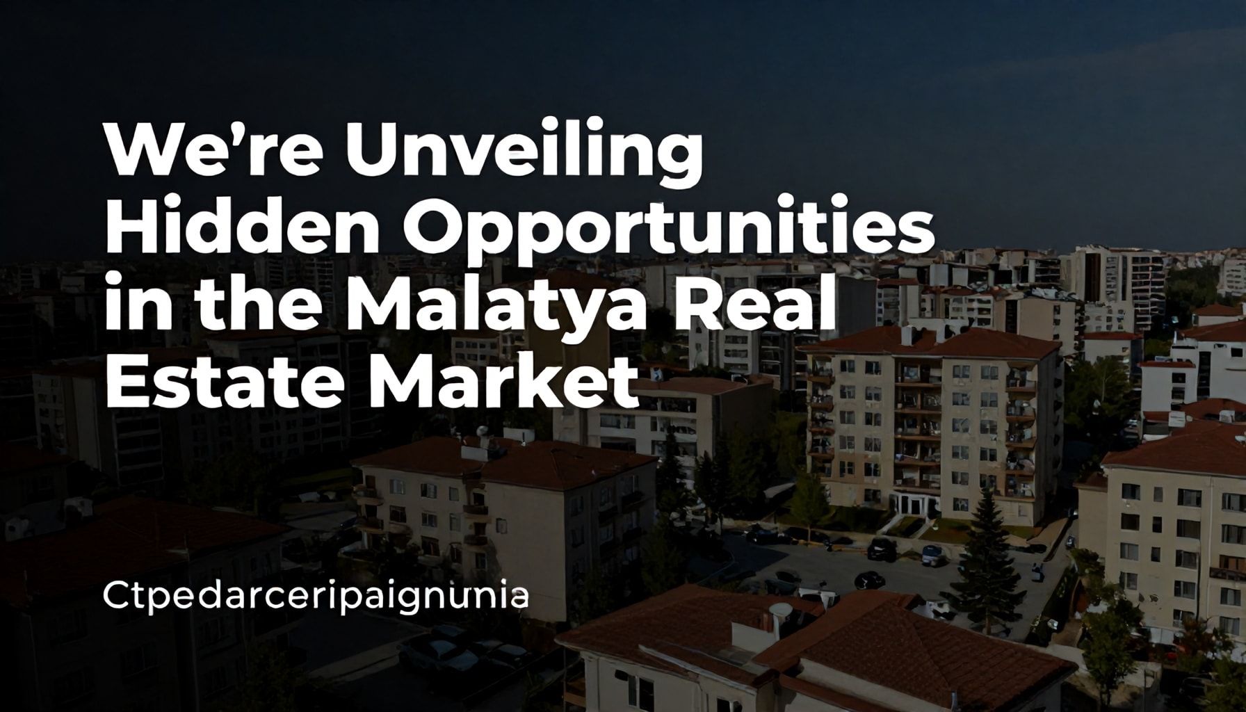 Gerçekler: Malatya Emlak Piyasası'nda Gizli Fırsatları Ortaya Koyuyoruz*