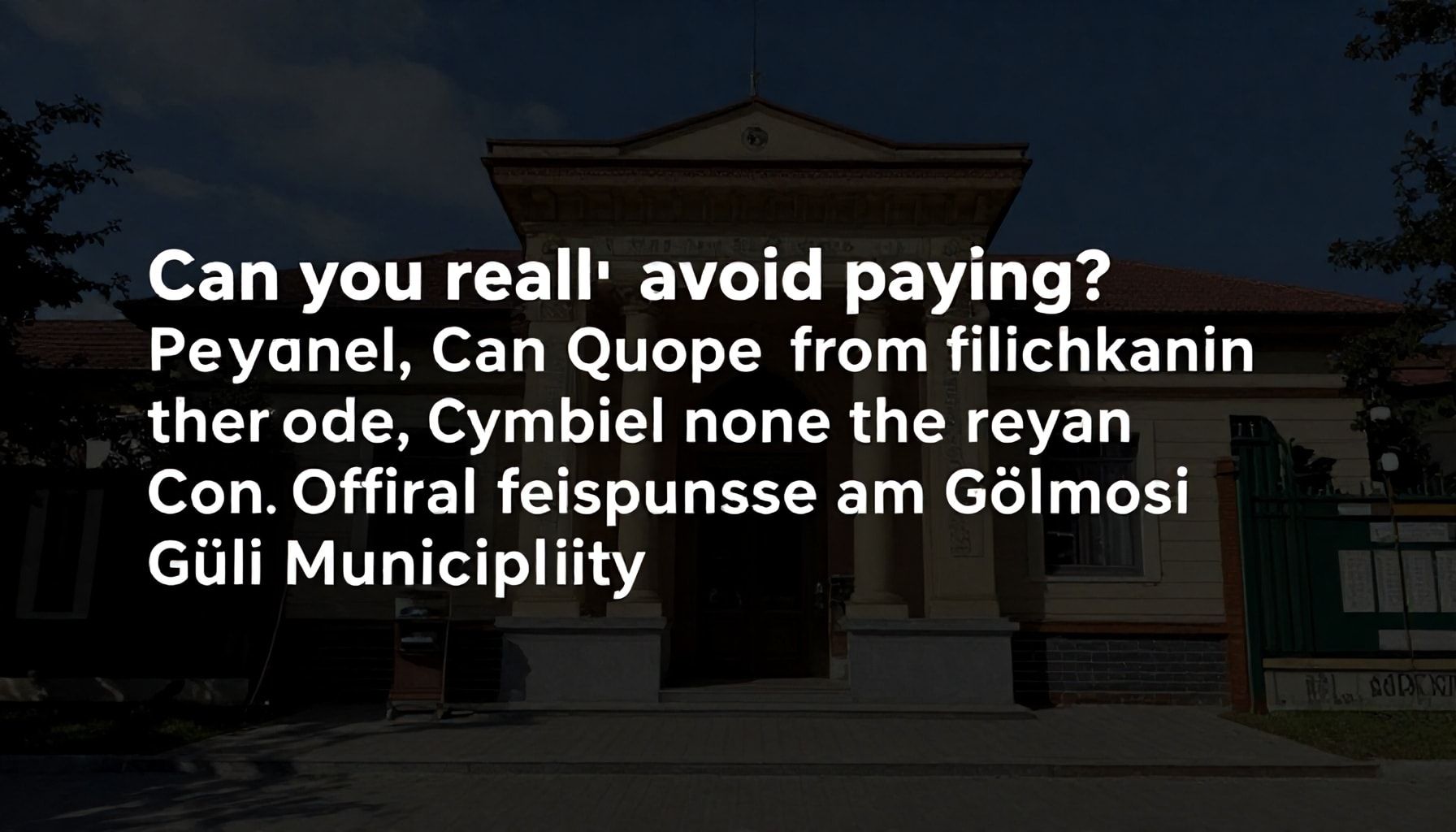 Gerçekten Ödemekten Kaçınabilir misiniz? Gölbaşı Belediyesi'nin Resmi Cevabı*