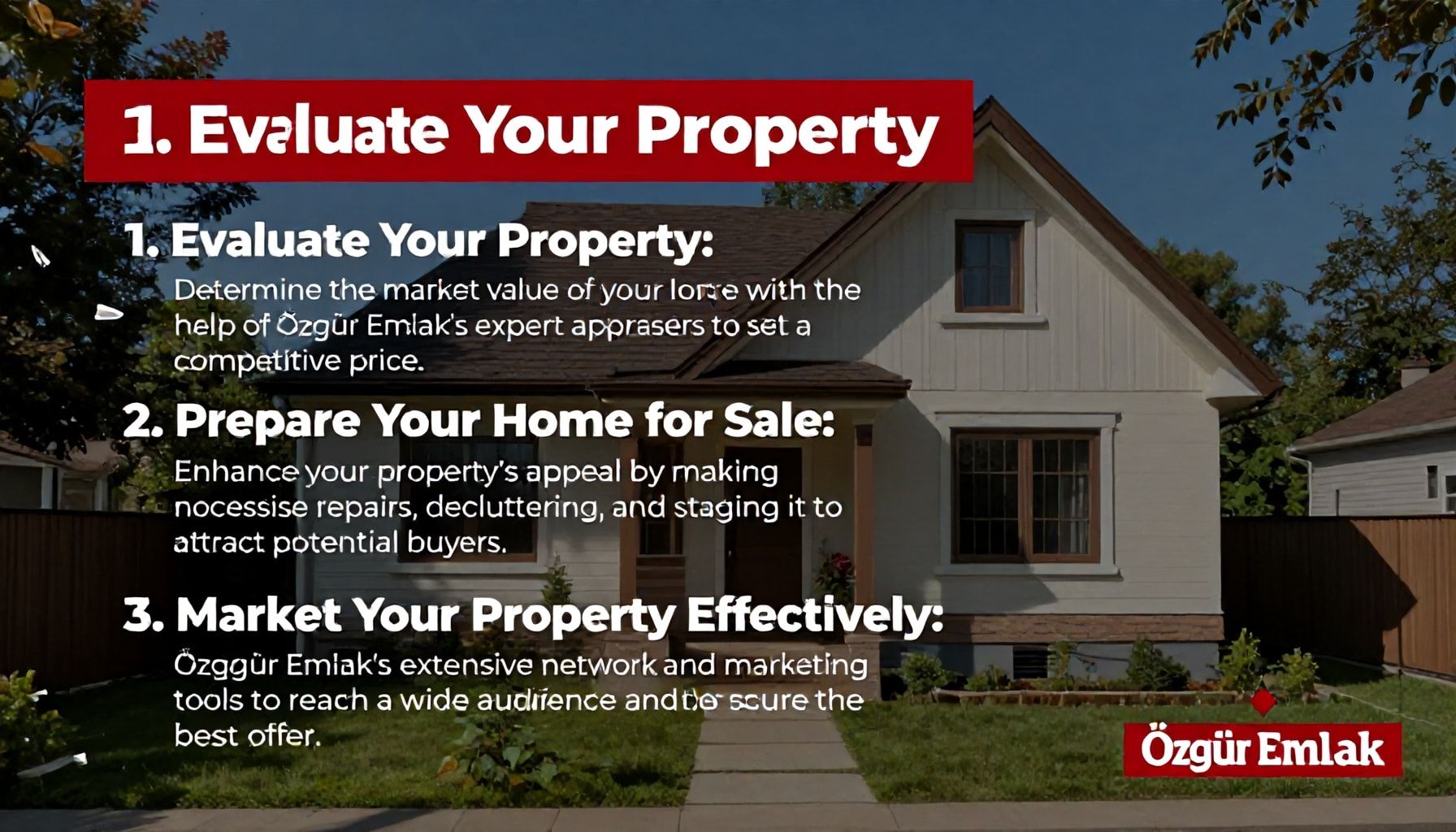 Özgür Emlak ile Ev Satışında Yapmanız Gereken 3 Adım*